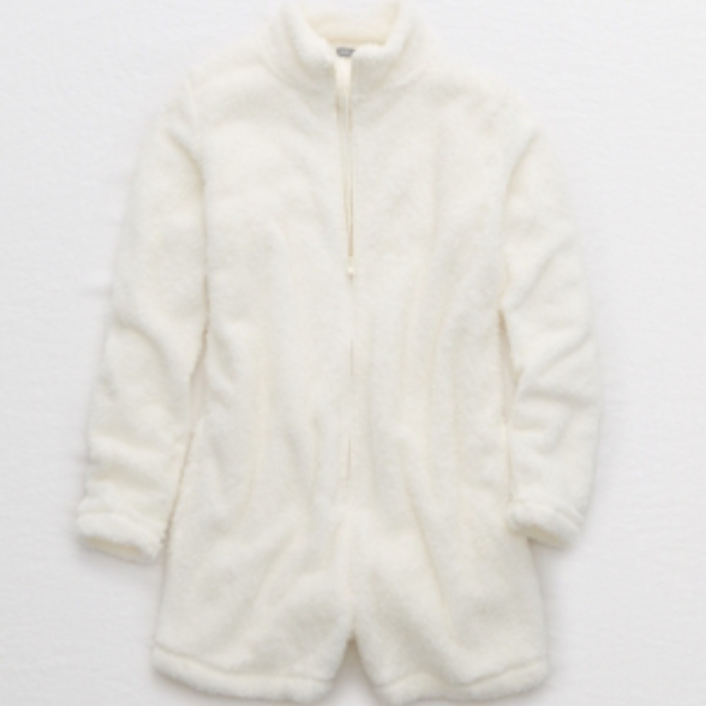 Aerie Fuzzy Sherpa Sleep Romper